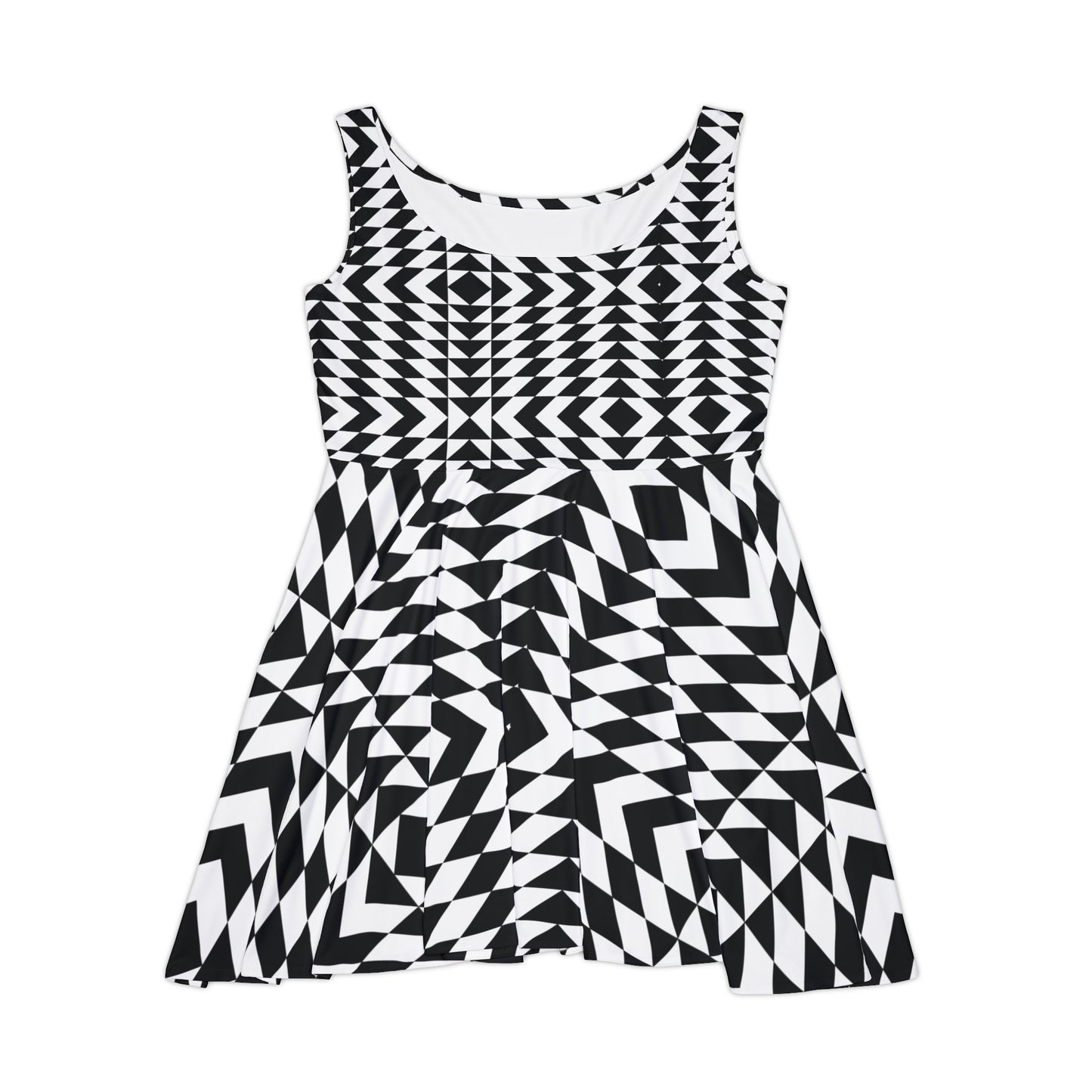 Printed Geometric Skater Dress !