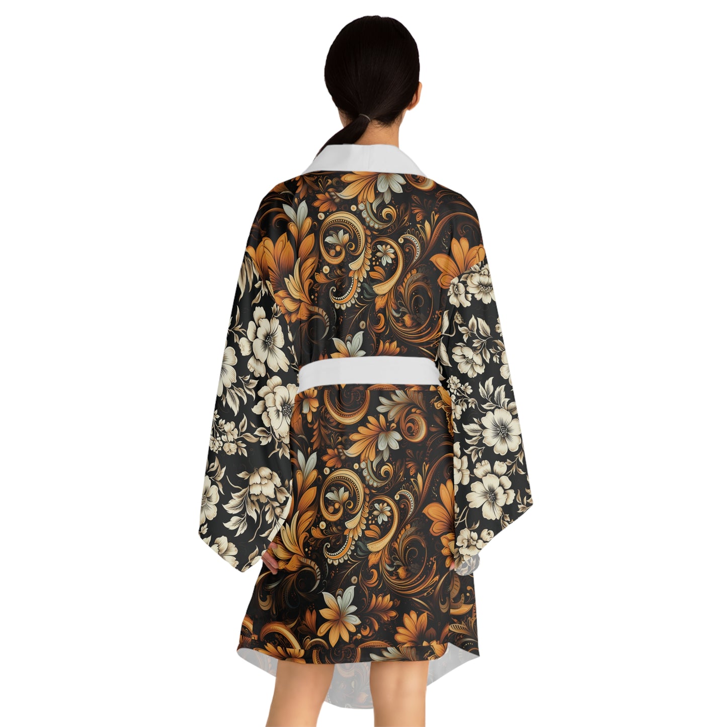 Floral Long Sleeve Kimono Robe (AOP)