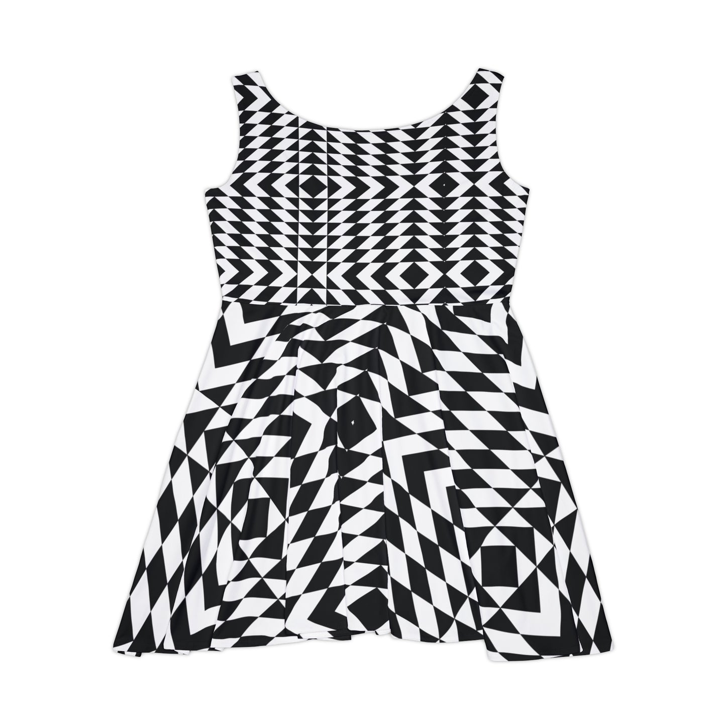 Printed Geometric Skater Dress !