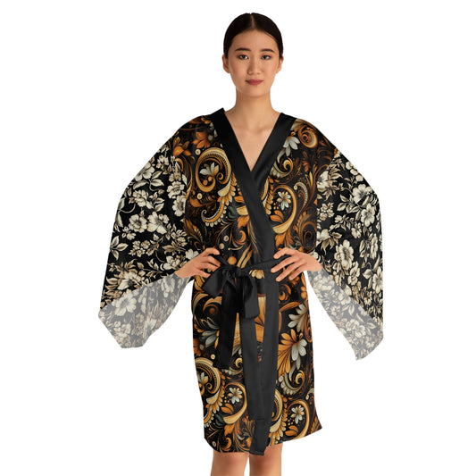 Floral Long Sleeve Kimono Robe (AOP)