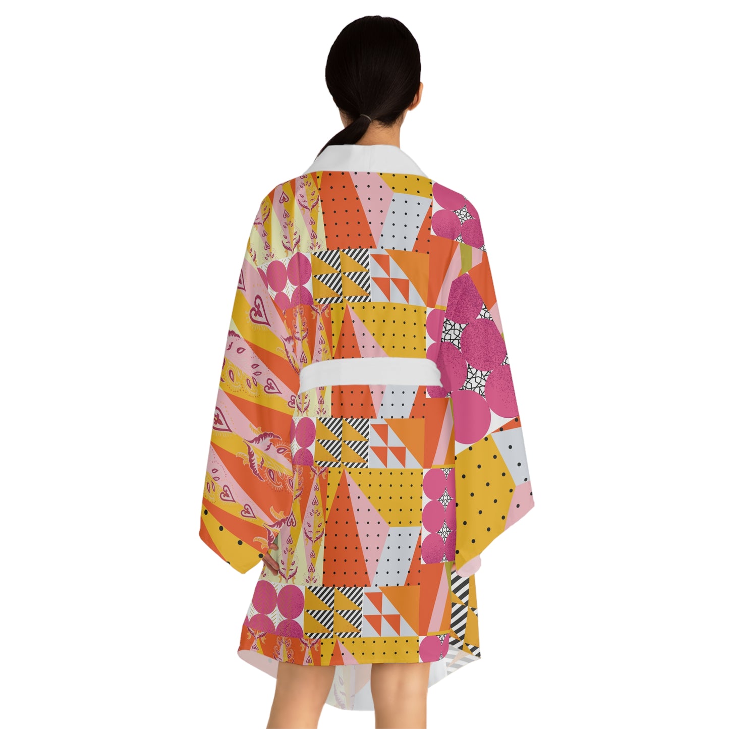 Geomatric Long Sleeve Kimono Robe (AOP)