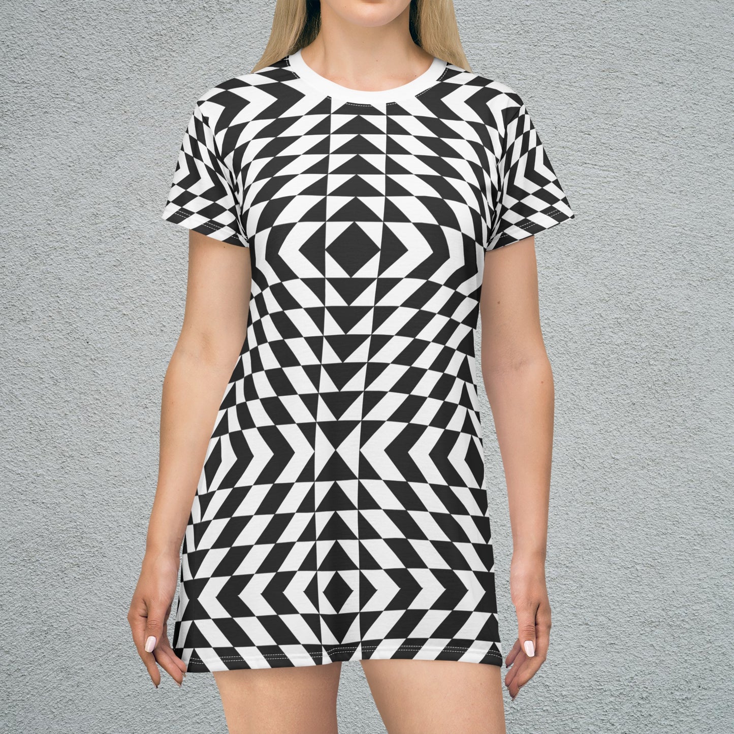 Printed Geometric T-Shirt Dress