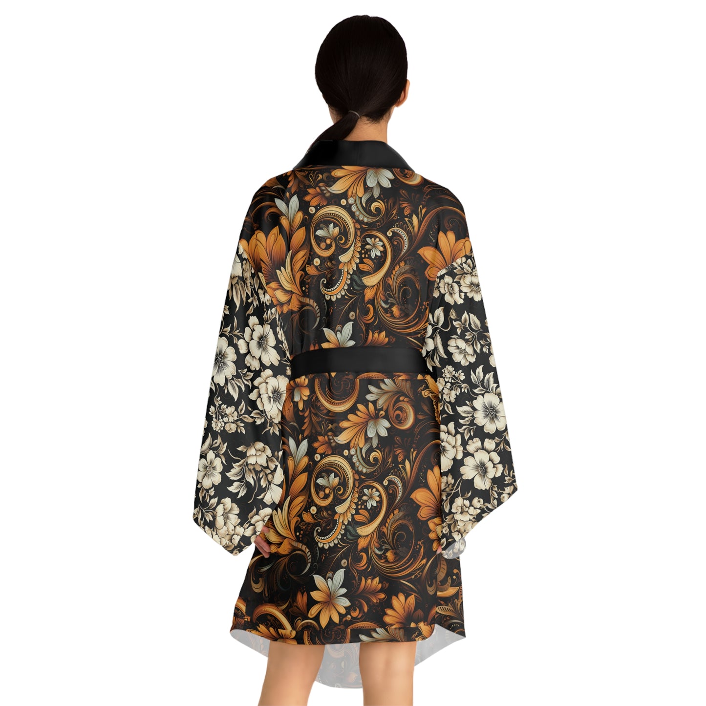 Floral Long Sleeve Kimono Robe (AOP)