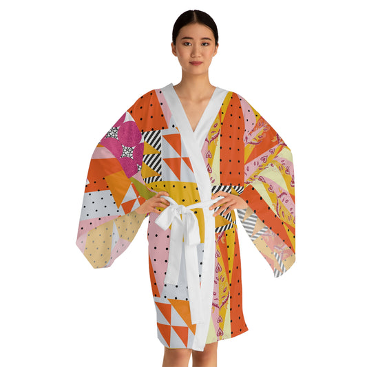 Geomatric Long Sleeve Kimono Robe (AOP)